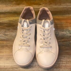 On Running Women’s-The Roger, Cream and Gray Athletic Sneakers